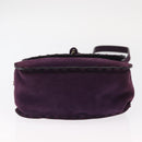 PRADA Shoulder Bag Suede Purple Gold Auth 158394-9