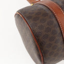 CELINE Macadam Canvas Hand Bag PVC Leather Brown Gold Auth 158396-16