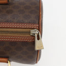 CELINE Macadam Canvas Hand Bag PVC Leather Brown Gold Auth 158396-17