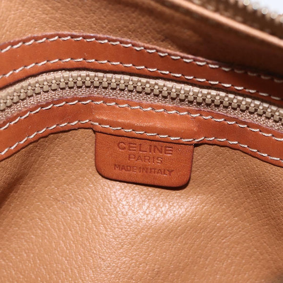 CELINE Macadam Canvas Hand Bag PVC Leather Brown Gold Auth 158396