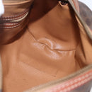 CELINE Macadam Canvas Hand Bag PVC Leather Brown Gold Auth 158396-20