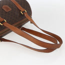 CELINE Macadam Canvas Hand Bag PVC Leather Brown Gold Auth 158396-7