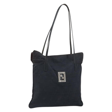 FENDI Zucca Canvas Tote Bag Black Silver Auth 158397