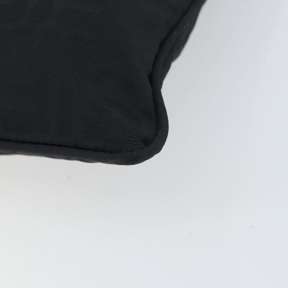 FENDI Zucca Canvas Tote Bag Black Silver Auth 158397