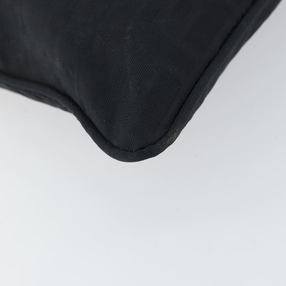 FENDI Zucca Canvas Tote Bag Black Silver Auth 158397