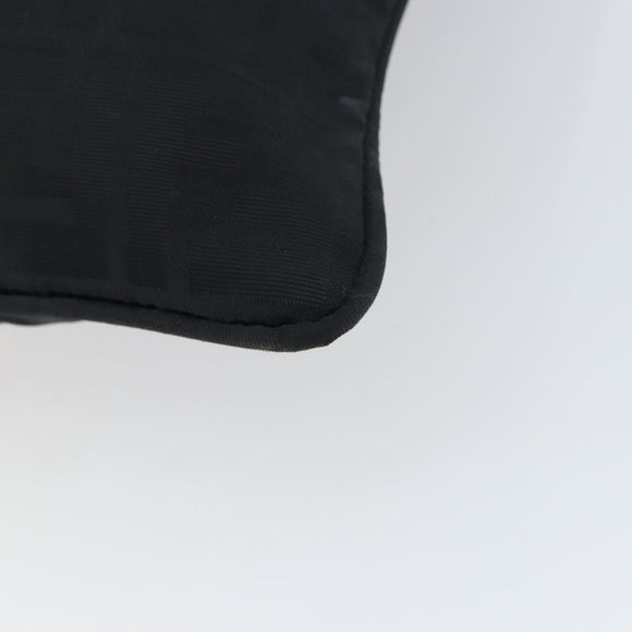 FENDI Zucca Canvas Tote Bag Black Silver Auth 158397