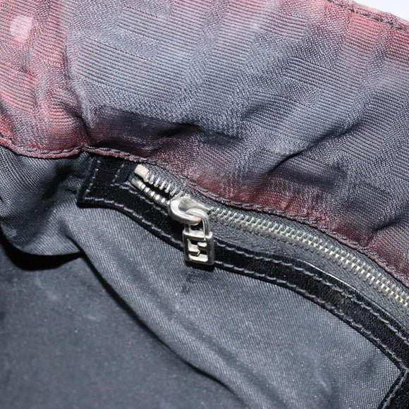 FENDI Zucca Canvas Tote Bag Black Silver Auth 158397