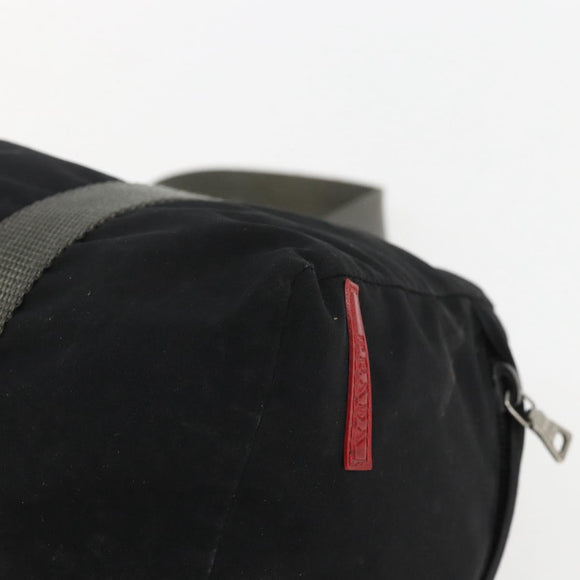 PRADA Sports Hand Bag Nylon Black Silver Auth 158398