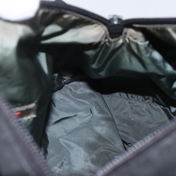 PRADA Sports Hand Bag Nylon Black Silver Auth 158398