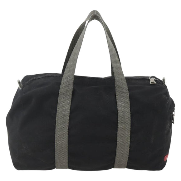 PRADA Sports Hand Bag Nylon Black Silver Auth 158398