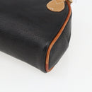 GUCCI Shoulder Bag Leather Black Gold Auth 158401-15