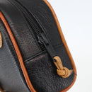 GUCCI Shoulder Bag Leather Black Gold Auth 158401-18