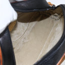 GUCCI Shoulder Bag Leather Black Gold Auth 158401-11