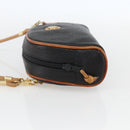 GUCCI Shoulder Bag Leather Black Gold Auth 158401-3