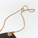 GUCCI Shoulder Bag Leather Black Gold Auth 158401-14