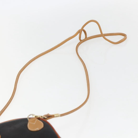 GUCCI Shoulder Bag Leather Black Gold Auth 158401