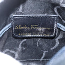 Salvatore Ferragamo Shoulder Bag Suede Navy Gold Auth 158402-15