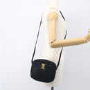 Salvatore Ferragamo Shoulder Bag Suede Navy Gold Auth 158402-20