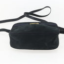 Salvatore Ferragamo Shoulder Bag Suede Navy Gold Auth 158402-9