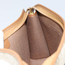 Christian Dior Honeycomb Canvas Clutch Bag PVC Beige Gold Auth 158403-15