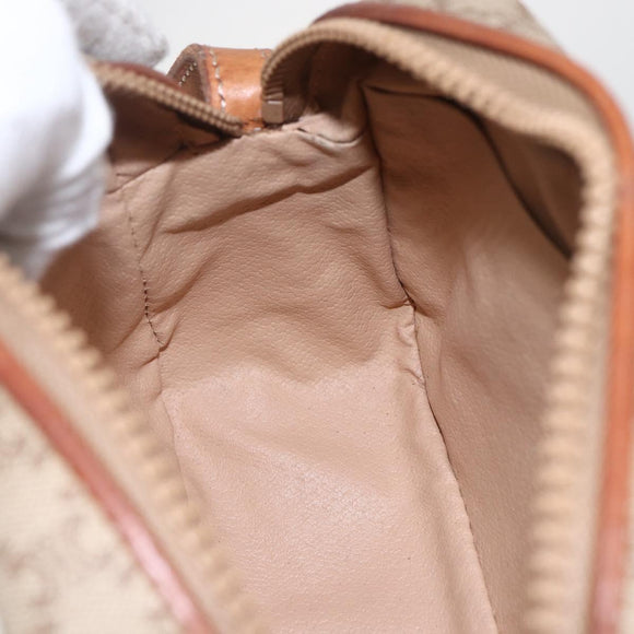 CELINE Macadam Canvas Shoulder Bag PVC Beige Gold Auth 158404