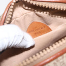 CELINE Macadam Canvas Shoulder Bag PVC Beige Gold Auth 158404-12