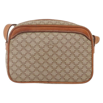 CELINE Macadam Canvas Shoulder Bag PVC Beige Gold Auth 158404 - 0