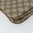 GUCCI GG Supreme Web Sherry Line Shoulder Bag PVC Beige Gold Auth 158405-16