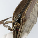 GUCCI GG Supreme Web Sherry Line Shoulder Bag PVC Beige Gold Auth 158405-10