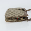 GUCCI GG Supreme Web Sherry Line Shoulder Bag PVC Beige Gold Auth 158405-3