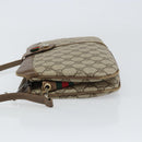 GUCCI GG Supreme Web Sherry Line Shoulder Bag PVC Beige Gold Auth 158405-4