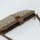 GUCCI GG Supreme Web Sherry Line Shoulder Bag PVC Beige Gold Auth 158405-6