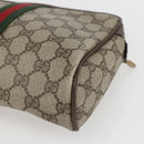 GUCCI GG Supreme Web Sherry Line Clutch Bag PVC Beige Gold 22 01 012 Auth 158406-10