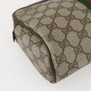 GUCCI GG Supreme Web Sherry Line Clutch Bag PVC Beige Gold 22 01 012 Auth 158406-11