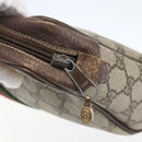 GUCCI GG Supreme Web Sherry Line Clutch Bag PVC Beige Gold 22 01 012 Auth 158406-12