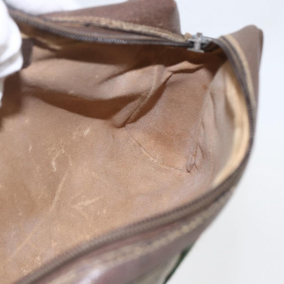 GUCCI GG Supreme Web Sherry Line Clutch Bag PVC Beige Gold 22 01 012 Auth 158406