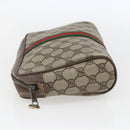 GUCCI GG Supreme Web Sherry Line Clutch Bag PVC Beige Gold 22 01 012 Auth 158406-4