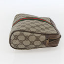 GUCCI GG Supreme Web Sherry Line Clutch Bag PVC Beige Gold 22 01 012 Auth 158406-5