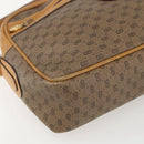 GUCCI Micro GG Supreme Shoulder Bag PVC Beige Gold Auth 158407-11