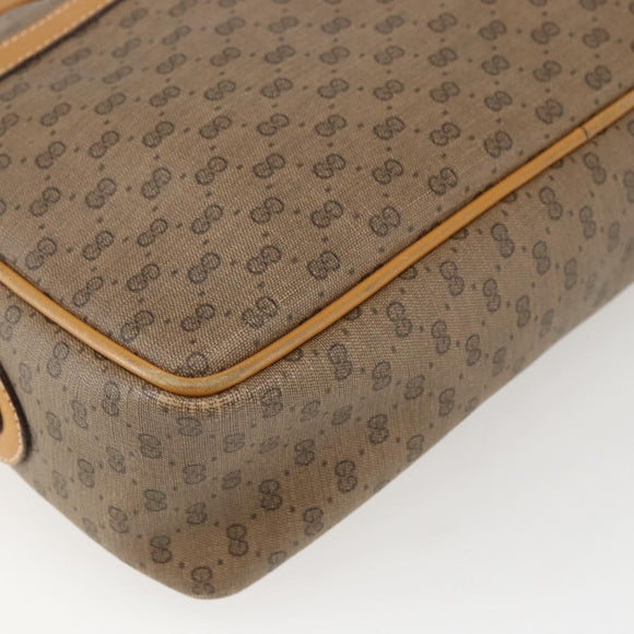 GUCCI Micro GG Supreme Shoulder Bag PVC Beige Gold Auth 158407