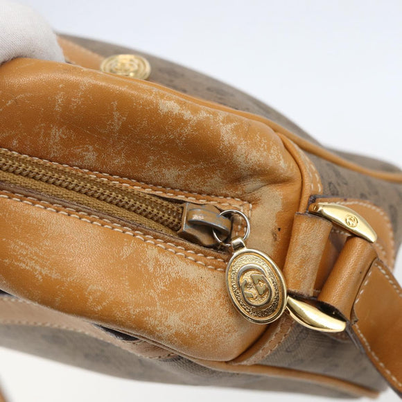 GUCCI Micro GG Supreme Shoulder Bag PVC Beige Gold Auth 158407