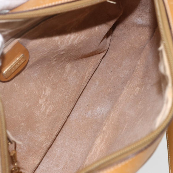 GUCCI Micro GG Supreme Shoulder Bag PVC Beige Gold Auth 158407