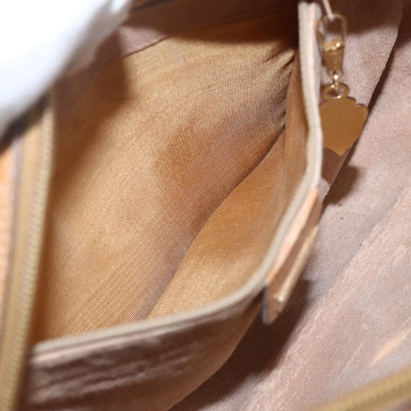 GUCCI Micro GG Supreme Shoulder Bag PVC Beige Gold Auth 158407