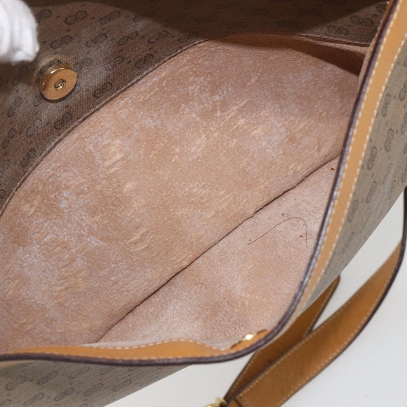 GUCCI Micro GG Supreme Shoulder Bag PVC Beige Gold Auth 158407