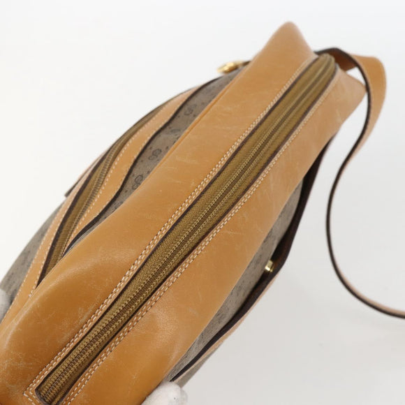 GUCCI Micro GG Supreme Shoulder Bag PVC Beige Gold Auth 158407