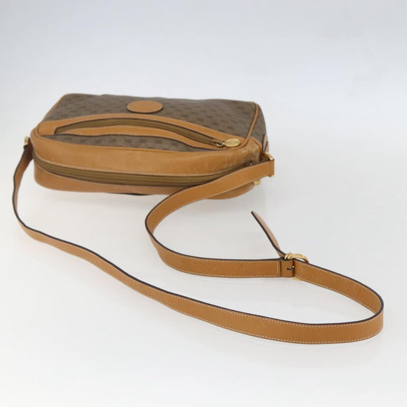 GUCCI Micro GG Supreme Shoulder Bag PVC Beige Gold Auth 158407