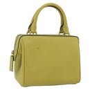 CELINE Hand Bag Leather Yellow Gold Auth 158409-1