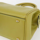 CELINE Hand Bag Leather Yellow Gold Auth 158409-9