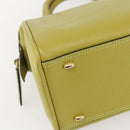 CELINE Hand Bag Leather Yellow Gold Auth 158409-14
