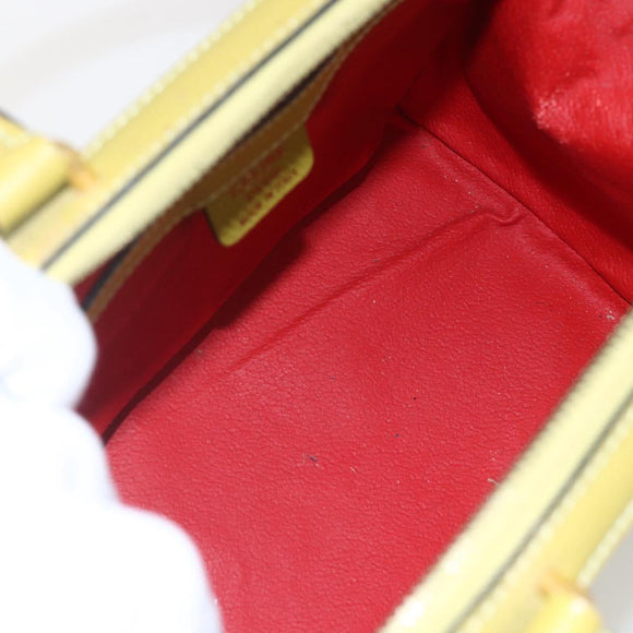 CELINE Hand Bag Leather Yellow Gold Auth 158409